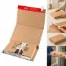 ColomPac® önformázó könyvcsomagoló dobozok, hosszúság 302 mm, szélesség 215 mm, magasság 80 mm, kétoldalas ragasztószalagos zárórendszer