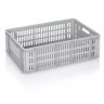Euroline szállítóláda 600 x 400 x 200 mm, tömör alj, szellőzőfalak, szűz PP anyag, szürke