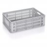 Euroline szállítóláda 600 x 400 x 200 mm, szellőző aljjal és oldalfalakkal, szűz PP anyagból, szürke