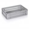 LadaTransport Euroline 600 x 400 x 160 mm, tömör aljjal, szellőző oldalfalakkal, szűz PP anyagból, szürke