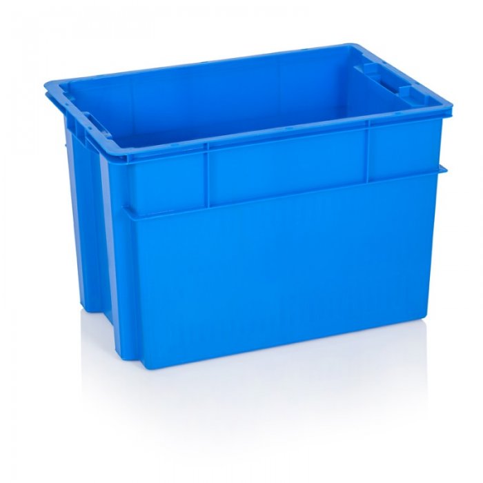 Maxi szállítóláda 600 x 400 x 400 mm, zárt falú, szűz PP anyagból, kék