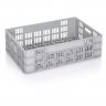 Euro szállítóláda 600 x 400 x 180 mm, szellőző aljjal/falakkal, szűz PP anyagból, szürke