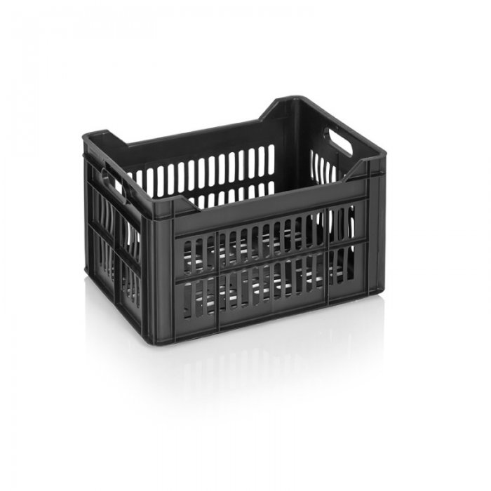 BDS szállítóláda 400 x 300 x 255 mm, szűz PP anyagból, fekete