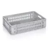 Euroline szállítóláda 600 x 400 x 160 mm, szellőző alj/falak, szűz PP anyag, szürke