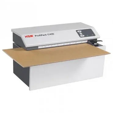Kartonaprító HSM ProfiPack HSM C400 modell, Kartonszélesség 415 mm, Kartonvastagság 10 mm, Vágási sebesség 135 mm/s, Teljesítmén