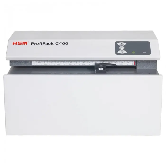 Kartonaprító HSM ProfiPack HSM C400 modell, Kartonszélesség 415 mm, Kartonvastagság 10 mm, Vágási sebesség 135 mm/s, Teljesítmén