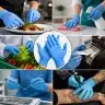Púdermentes kék nitril kesztyű, S méret, 100 db / doboz