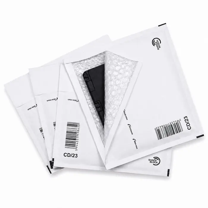 Papír ütésálló borítékok CD/DVD, Belső méret 180x165 mm, Külső méret 200 x 175 mm, Fehér szín,  200 db / csomag