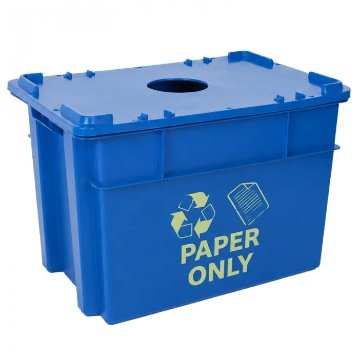 Újrahasznosító konténer 600 x 400 x 400 mm, 70 l, szűz PP anyag, többszínű