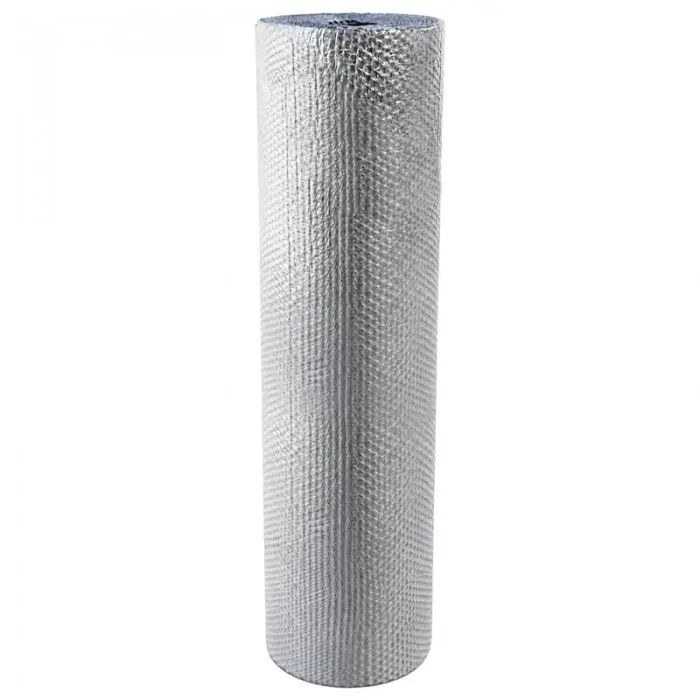 Alumínium bevonatú kis buborékfólia, szélesség 1200 mm, hossz 34 m, 3 réteg, vastagság 80 my, ezüst színű