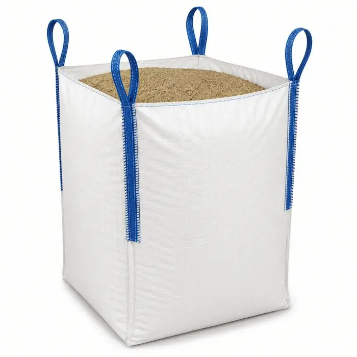 Big Bag zsákok, hosszúság 950 mm, szélesség 950 mm, magasság 1150 mm, térfogat 1037 liter, töltőnyílás: NEM