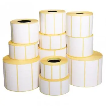 EcoThermal öntapadós címkék, 40 mm-es belső átmérő, 100 x 50 mm-es méret, fehér szín, címkék száma: 1000
