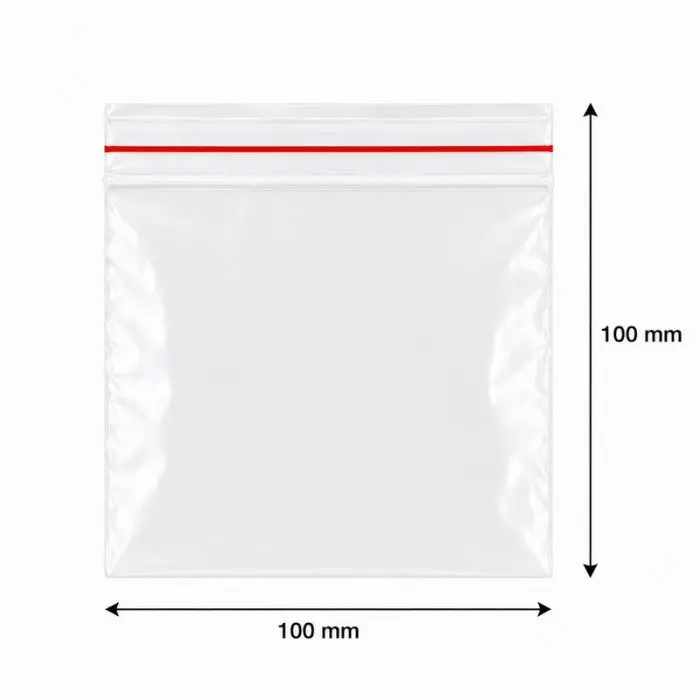 ZIP zárható tasakok, gazdaságos kivitel, 40 mikron Méretek mm (sz x H) 100 x 100, Vastagság 40 my, Szín Átlátszó, 100 db / csoma