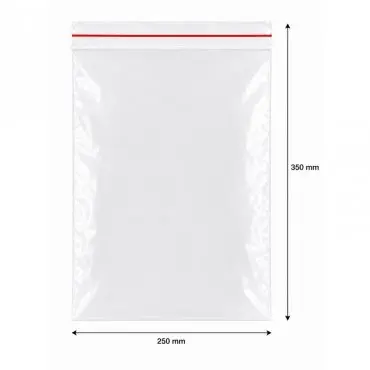 Zipzáras Ziplock tasakok, gazdaságos, 250 x 350 mm, 40 mikron, db / 100 db-os csomag