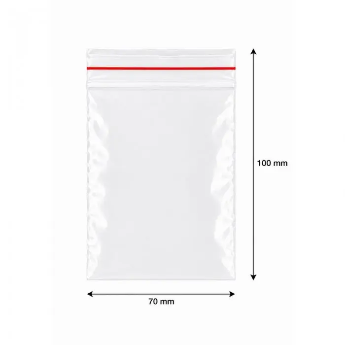 Ziplock cipzáras tasakok, gazdaságos, 70 x 100 mm, 40 mikron, db / 100 db-os csomag