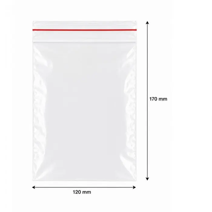 Ziplock cipzáras tasakok, gazdaságos, 120 x 170 mm, 40 My, db / 100 db-os csomag