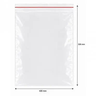 Ziplock cipzáras tasakok, standard, 420 x 535 mm, 50 mikron, db / 100 db-os csomag