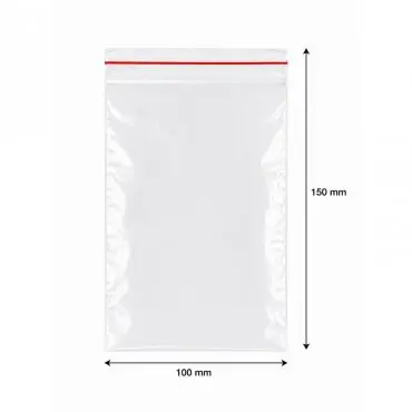 Zipzáras zacskók, standard, 100 x 150 mm, 50 mikron, db / 100 db-os csomag