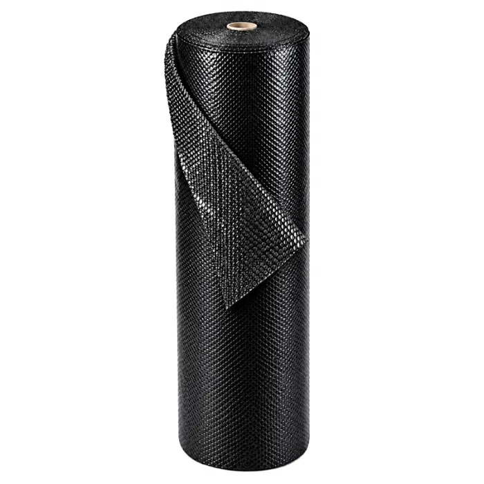 Fekete kis buborékfólia Szélesség 1000 mm, Hossz 25 m, Rétegek 2, Vastagság 70 my, Fekete színű