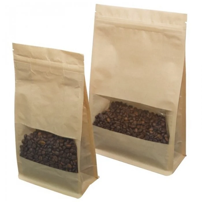 Pungi Kraft Cu Fereastra Si Inchidere Fermoar-Pungi Cu Inchidere Zip Sau Slider