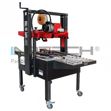 Masina De Sigilat Cutii Easy Tape Viteza de Sigilare 20 m/min, Tip Banda BOPP / PVC / Kraft, Greutate 250 kg, Alimentare 220 V - 50/60 Hz, Dimensiune Max Cutie (mm) 500 x 500 mm