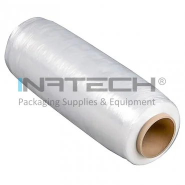 Előfeszített kézi stretch fólia, hossz 600 m, szélesség 420 mm, vastagság 7 mikron, súly 1.6 kg, átlátszó szín, 6 db / csomag