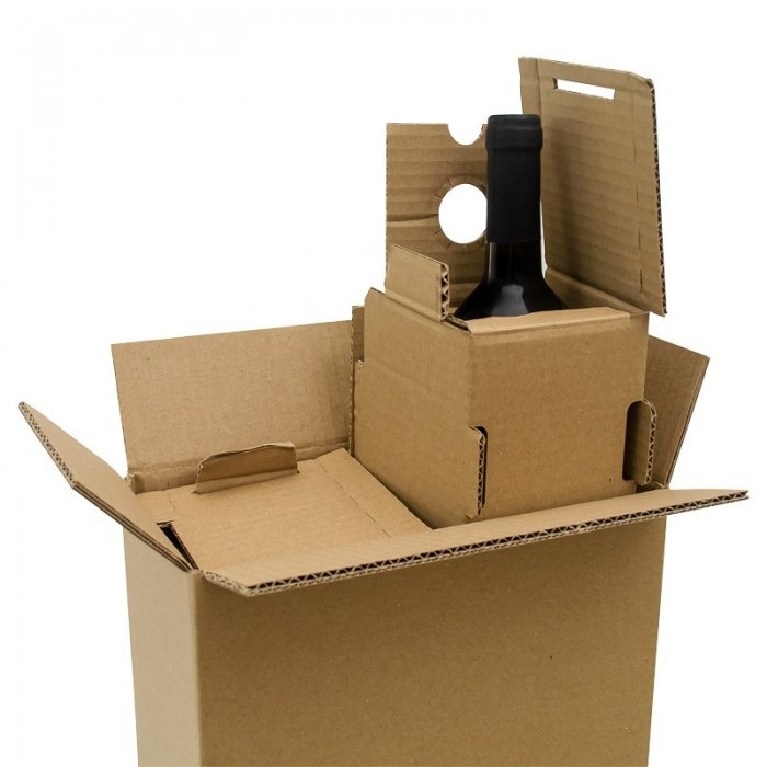 Cutie Transport Sticle De Vin ColomPac ® Lungime 305 mm, Latime 74 mm, Inaltime 74 mm, Sistem Inchidere Banda dublu adeziva-C...