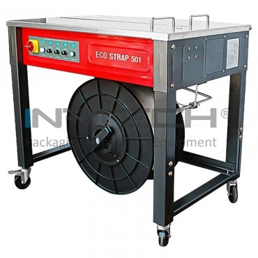 Masina Semiautomata De Legat Banda PP Grosime Banda 0.45 - 0.65 mm, Banda PP 9-12 mm, Dimensiune Min Cutie (mm) 80 (L) x 80 (l) x 3 (h), Sistem Sigilare Prin Sudare