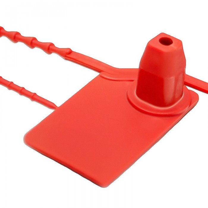 Sigilii De Securitate Lungime 155 mm, Dimensiuni 35x20 mm, Forta de Rupere 15 Kg, Culoare Rosu, Buc / Pachet 5-Accesorii Depozit