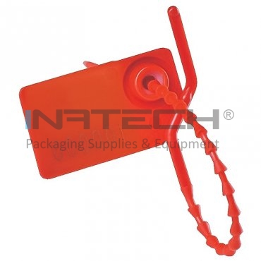 Sigilii De Securitate Lungime 155 mm, Dimensiuni 35x20 mm, Forta de Rupere 15 Kg, Culoare Rosu, Buc / Pachet 5