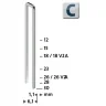 Capse Zincate Tip C 23 mm Denumire Capse Tip C, Latime 6.1 mm, Ambalare 1100 Buc/Blister, Inaltime 23 mm, Grosime 1.1 mm-Caps...