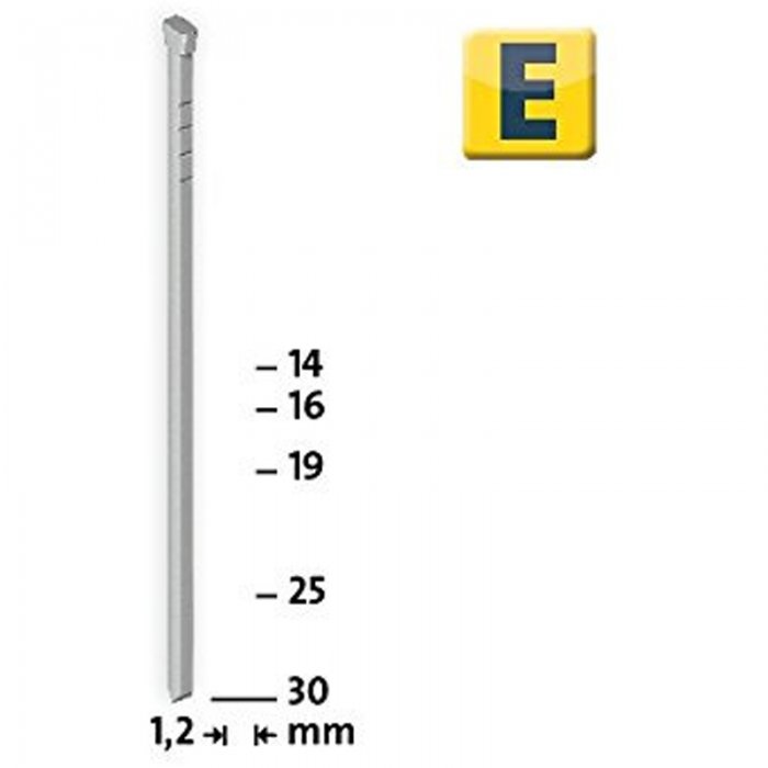 Cuie Zincate Tip E 30 mm Denumire Cuie tip E, Ambalare 2600 Buc/Blister, Inaltime 30 mm, Grosime 1.2 mm-Capsatoare Si Capse