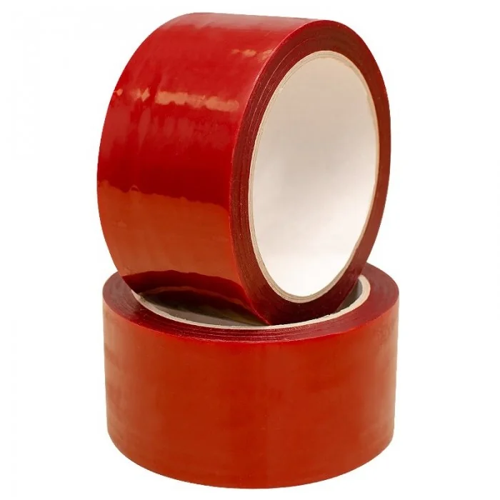 Banda Adeziva Sigiliu Latime Rola 50 mm, Lungime Rola 50 m, Grosime 50 my, Culoare Rosu-Benzi Adezive Pentru Ambalare