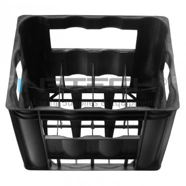 Lada Transport 12 Sticle Dimensiune Exterioara 400 x 300 x 340 mm, Material PP Reciclat, Greutate 1.6 kg, Culoare Negru