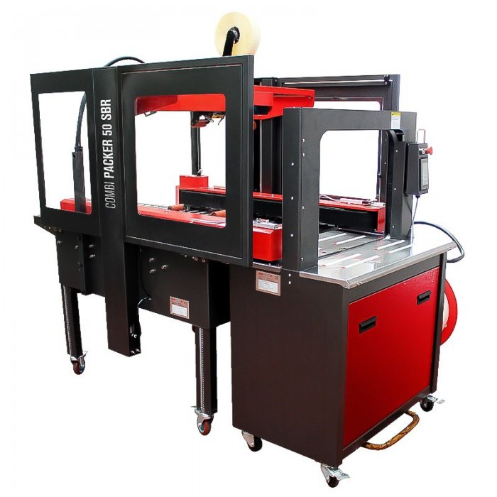 Masina De Legat Si Sigilat Cutii Combi Packer 50 SBR Dimensiuni Banda 9-12 mm, Banda PP 9 mm, Capacitate 19 metri/min, Tip Ba...