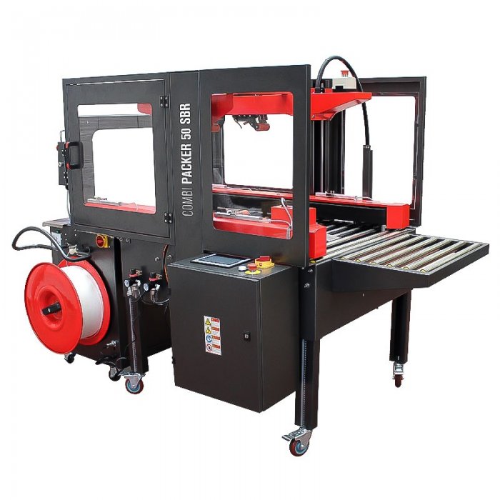 Masina De Legat Si Sigilat Cutii Combi Packer 50 SBR Dimensiuni Banda 9-12 mm, Banda PP 9 mm, Capacitate 19 metri/min, Tip Ba...
