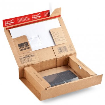 Kartonpapír doboz rögzítőfóliával, ColomPac®, 215 x 155 x 43 mm belső méret, 262 x 165 x 50 mm külső méret, alkalmazás: telefon, tömeg: 69 g