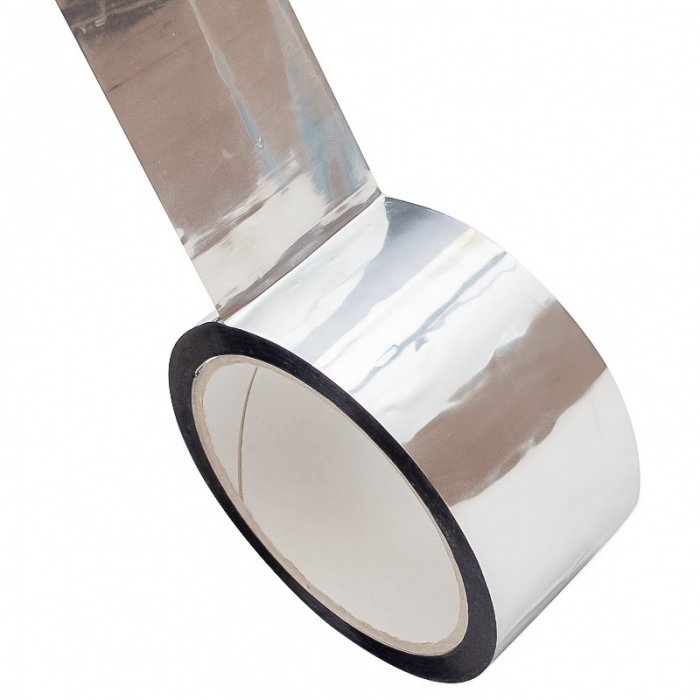 Banda Adeziva Aluminizata 50 mm x 50 m x 47 my Lungime 50 m, Adeziv Acrilic, Latime 50 mm, Grosime 47 my, Culoare Argintiu-Be...