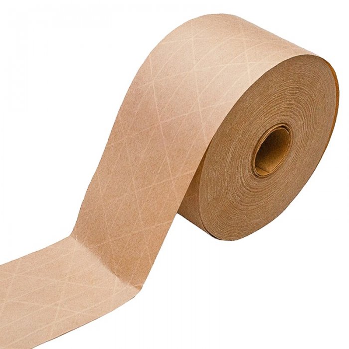 Banda Adeziva Umectibila Din Hartie Kraft, Ranforsare Cross, 150 m x 60 mm Lungime 150 m, Latime 60 mm, Adeziv Amidon, Ranfor...