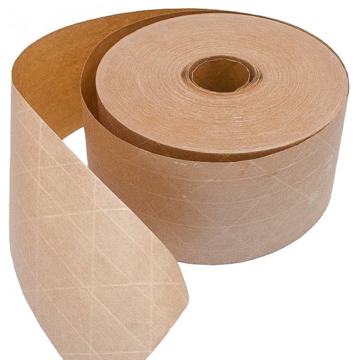 Banda Adeziva Umectibila Din Hartie Kraft, Ranforsare Cross, 150 m x 60 mm Lungime 150 m, Latime 60 mm, Adeziv Amidon, Ranfor...