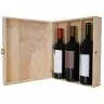 Cutie Din Lemn Pentru 3 Sticle De Vin Lungime 335 mm, Latime 270 mm, Inaltime 95 mm, Capac Cu balamale, Material Lemn, Culoar...