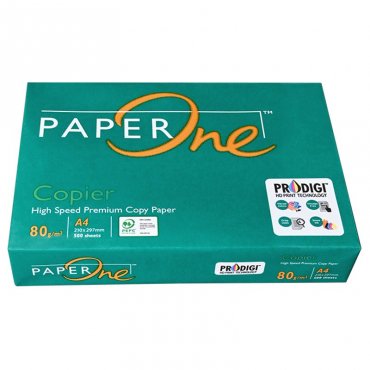A4-es másolópapír Paper One, 80 g/m², 500 lap/csomag, A4-es formátum, Megnevezés PAPER ONE, Méretek 210 x 297 mm, Szín fehér, Tömeg 80 g/m²