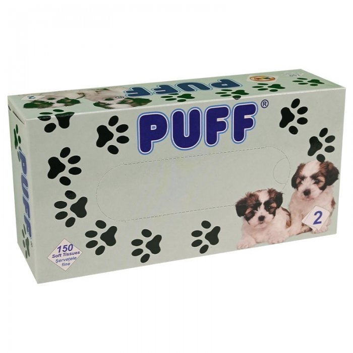 Servetele Faciale PUFF Pop-Up, 21 x 21 cm, 2 straturi, 150 foi Lungime 210 mm, Latime 210 mm, Straturi 2, Material Celuloza, ...