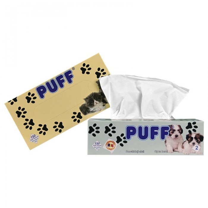 Servetele Faciale PUFF Pop-Up, 21 x 21 cm, 2 straturi, 150 foi Lungime 210 mm, Latime 210 mm, Straturi 2, Material Celuloza, ...