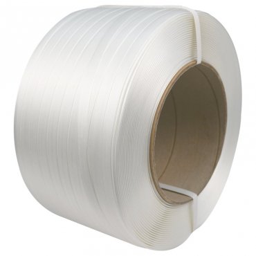 Kompozit nem szőtt PES pánt, hossza 850 m, szélessége 16 mm, teherbírása 450 kg, csőátmérője 200 mm, fehér szín