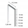 Capse Zincate Tip D 14 mm Denumire Capse Tip D, Latime 11.3 mm, Ambalare 600 Buc/Cutie, Inaltime 14 mm, Grosime 1.25 mm-Capsa...