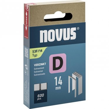 Cinkezett D típusú kapcsok 14 mm Megnevezés D típusú kapcsok, szélesség 11,3 mm, kiszerelés 600 db/doboz, magasság 14 mm, vastagság 1,25 mm