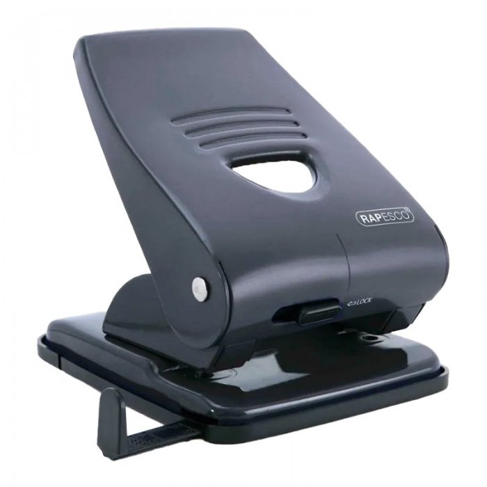 Perforator metalic Rapesco, 40 coli, negru Perforeaza pana la 40 de coli, Numar perforatii 2, Culoare Negru-Perforatoare