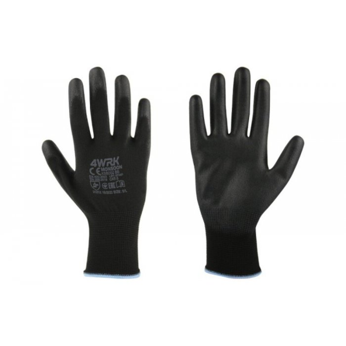 Manusi Lucru MONSOON Marime 10/XL, Material poliester-poliuretan, Greutate 13GR/Manusa gr, Culoare tesatura tricotata neagra-...