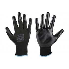 Manusi Lucru PASSAT Marime 10/XL, Material poliester-nitril, Greutate 21GR/Manusa gr, Culoare tesatura tricotata neagra-acope...